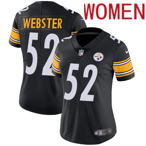 Women Pittsburgh Steelers #52 Mike Webster Nike Black Vapor Limited NFL Jersey->women nfl jersey->Women Jersey
